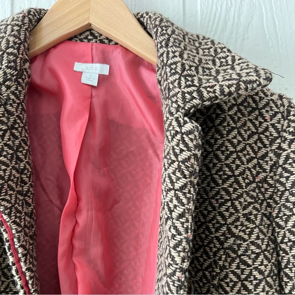 Apt. 9 Patterned Coat with Pink Lining - Picture 4 of 5